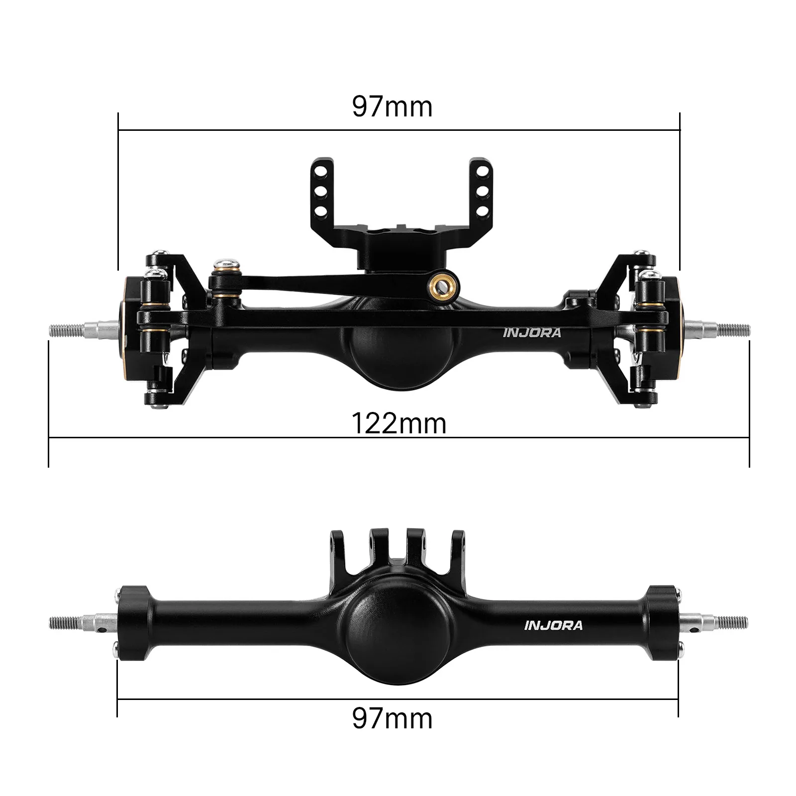 INJORA +4mm Planet Axles with Brass Steering Knuckles for 1/18 TRX4M 