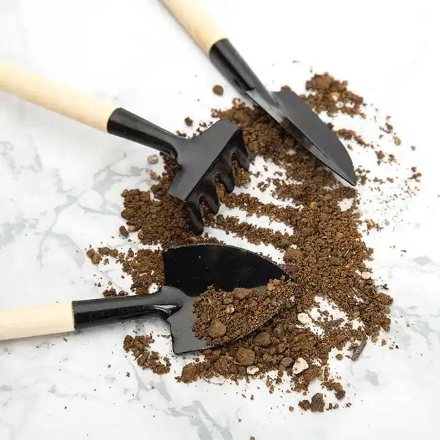 Szilárd Fa Színű Kertészkedés Spatula Háromrészes Zamatos Kerti Virág Szerszám Mini Cserepes Szett Kültéri Kézi Növényi - Image 4