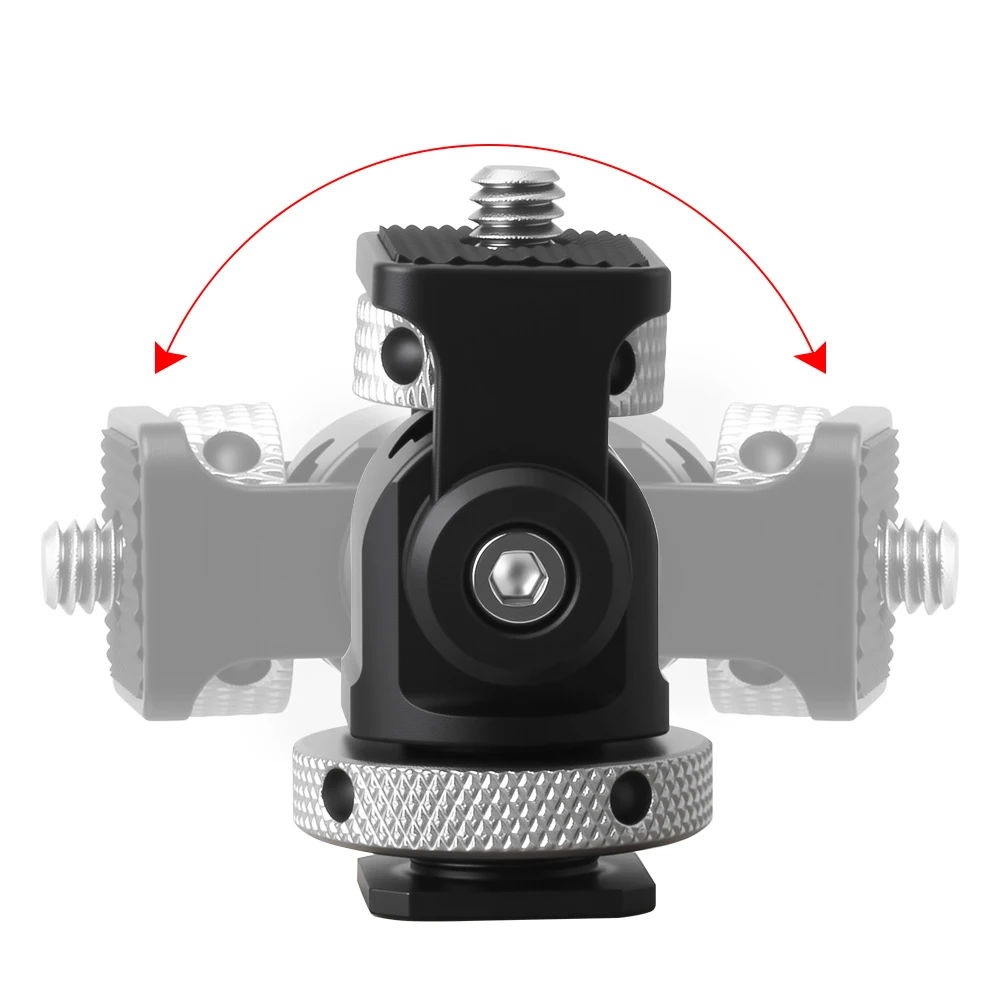 스그리움 DSLR 카메라 클램프 조절 가능한 모니터 마운트 콜드 슈 안티 트위스트 1/4인치 나사 모니터 플래시 라이트 DIY 부속품