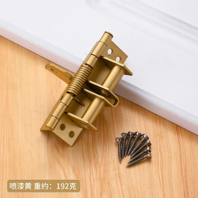 1PCS 4 inches Invisible Door Spring Hinge Automatic Closing Wooden Multi-function Closer 90 Degree Positioning with 8 Screws