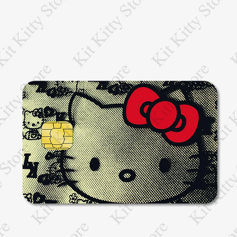 thumbnail image 1 of Sanrios Anime tarjeta pegatina cubierta Kuromi Hello Kittys película de dibujos animados funda de piel para tarjeta de débito de crédito pegatinas impermeables Diy calcomanía, 1 of 5