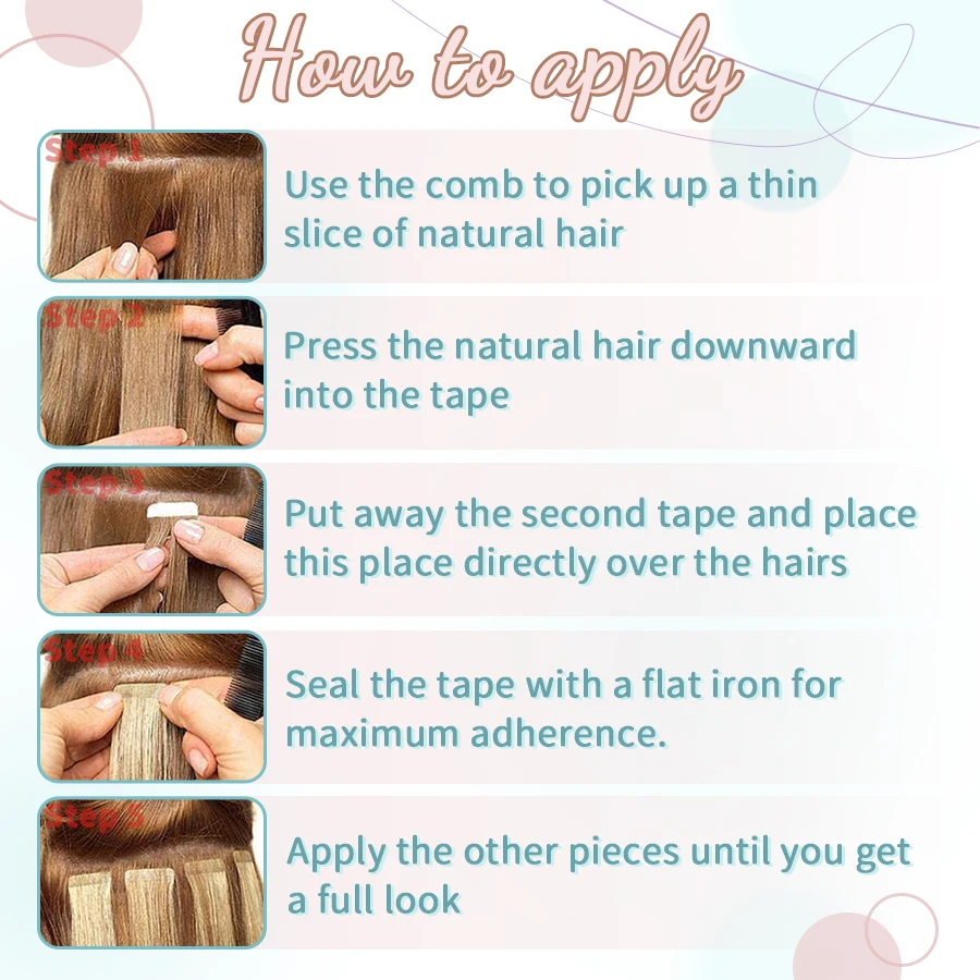 AW 12''-28'' Tape In Human Hair Extensions Straight Seamless Invisible Natural Machine Made Remy Adhesive Glue On Hair Extension