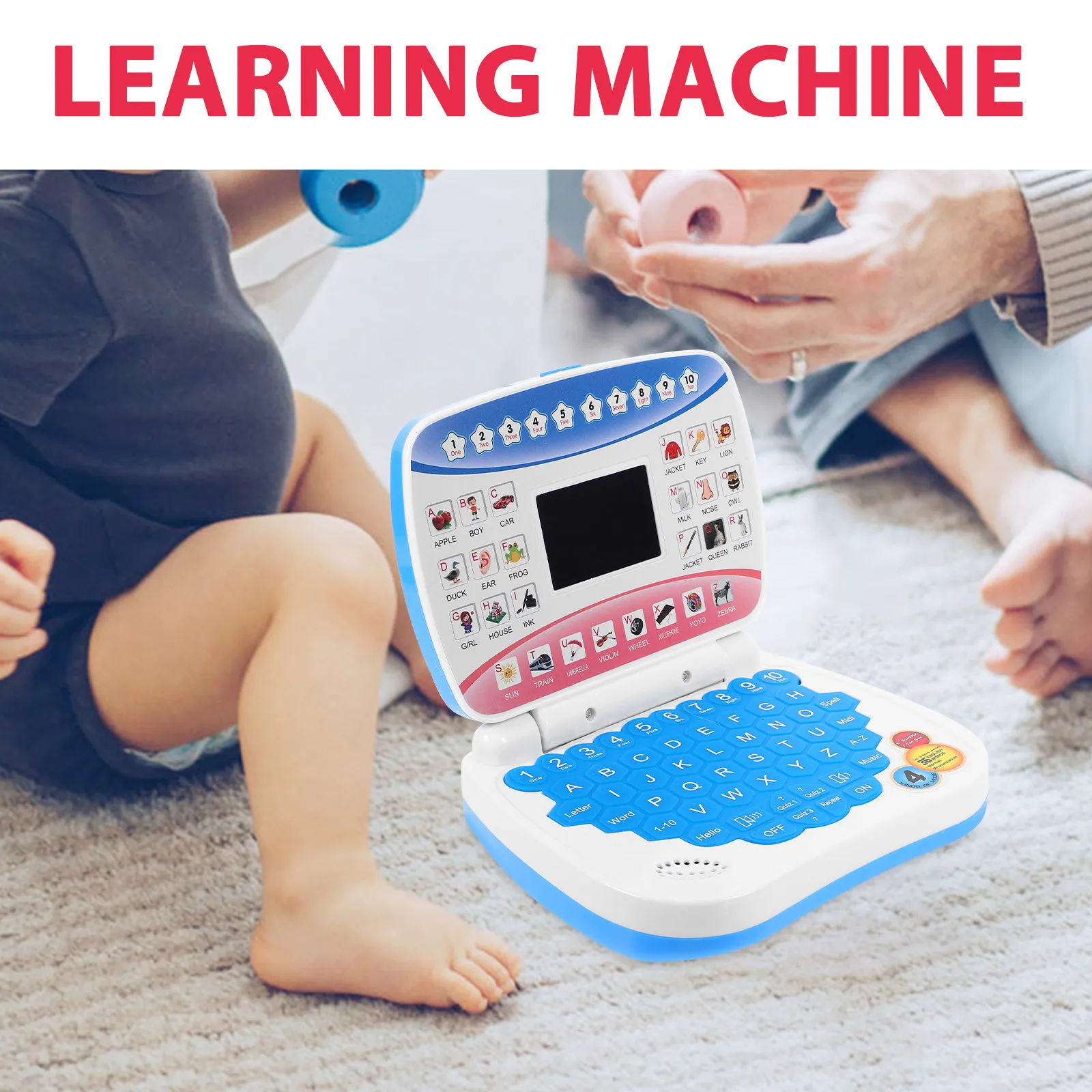 어린이를위한 LED 학습 기계 교육 엔터테인먼트 휴대용  선물 노트북 어린이 장난감 재미있는 어린이 장난감