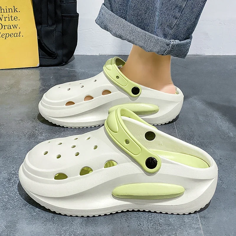 2025 Men and women's new summer thick sole anti-slip wear comfortable sandals beach breathable couple casual slippers men shoes