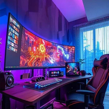 49 Inch Curved Monitor Widescreen 5120*1440 5k IPS Monitor Matte Lifting 120HZ 1ms Pc Gaming LED Curved Monitor