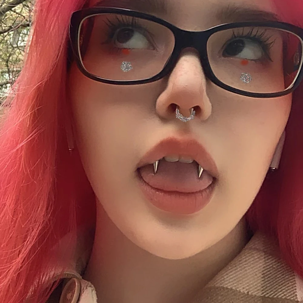 1pc Dracula Nail Steele Smiley Piercing Jewelry Septum Piercing Body