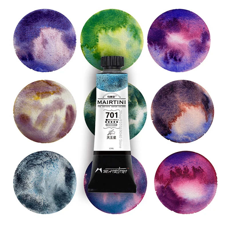 CSY Art Gallery Metallic Watercolor Paint Sets - Set Of 6 Half Pans Shimmery Gold