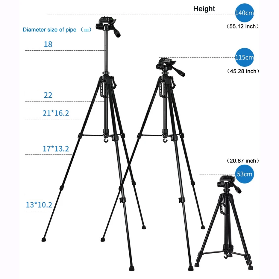 Phone Camera Binoculars Tripod Stand 55inch Universal Photography For Telescope Fishing Lights Beauty lamp SLR camera holder,rifle tripod stand
