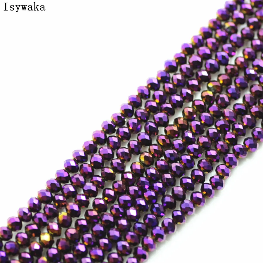 Ink Blue Faceted Crystal Glass Rondelle Beads for Jewelry Making - 170pcs, 2mm