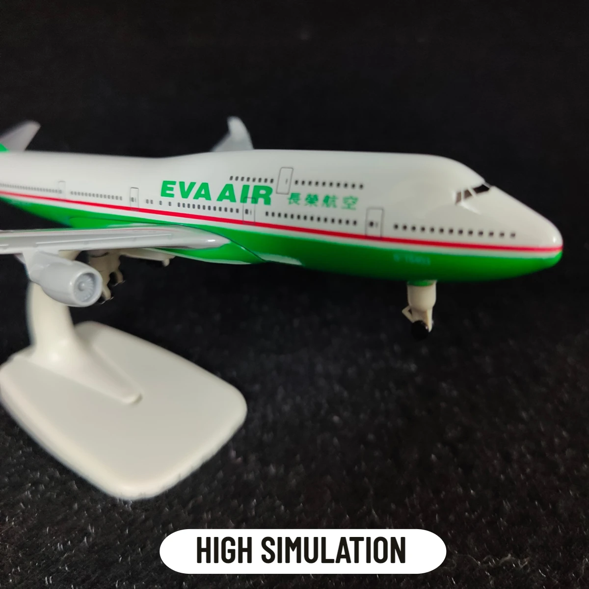 금속 항공기 모형 복제 EVA Air B747 비행기 체중계 미니어처 아트 장식, 다이캐스트 항공 소장 장난감, 1:250