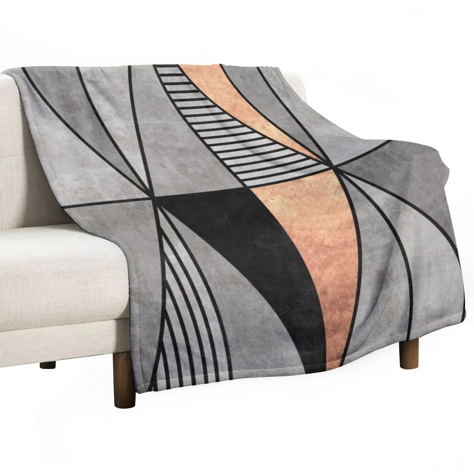 

Concrete and Copper Triangles Throw Blanket Thin Blankets Hairy Blankets Multi-Purpose
