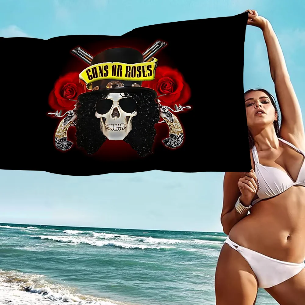 G-Guns N' Roses Big Microfiber Beach Towels Quick Dry Towel Sand Beach Towels Pool Towel For Travel Swim Pool Yoga
