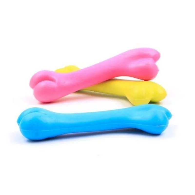 1 Pcs Pet Dog Puppy Cat Rubber Dental Teeth Chew Bone Play Training Fetch Fun Toys Hot for Small Dogs Dog Accessories