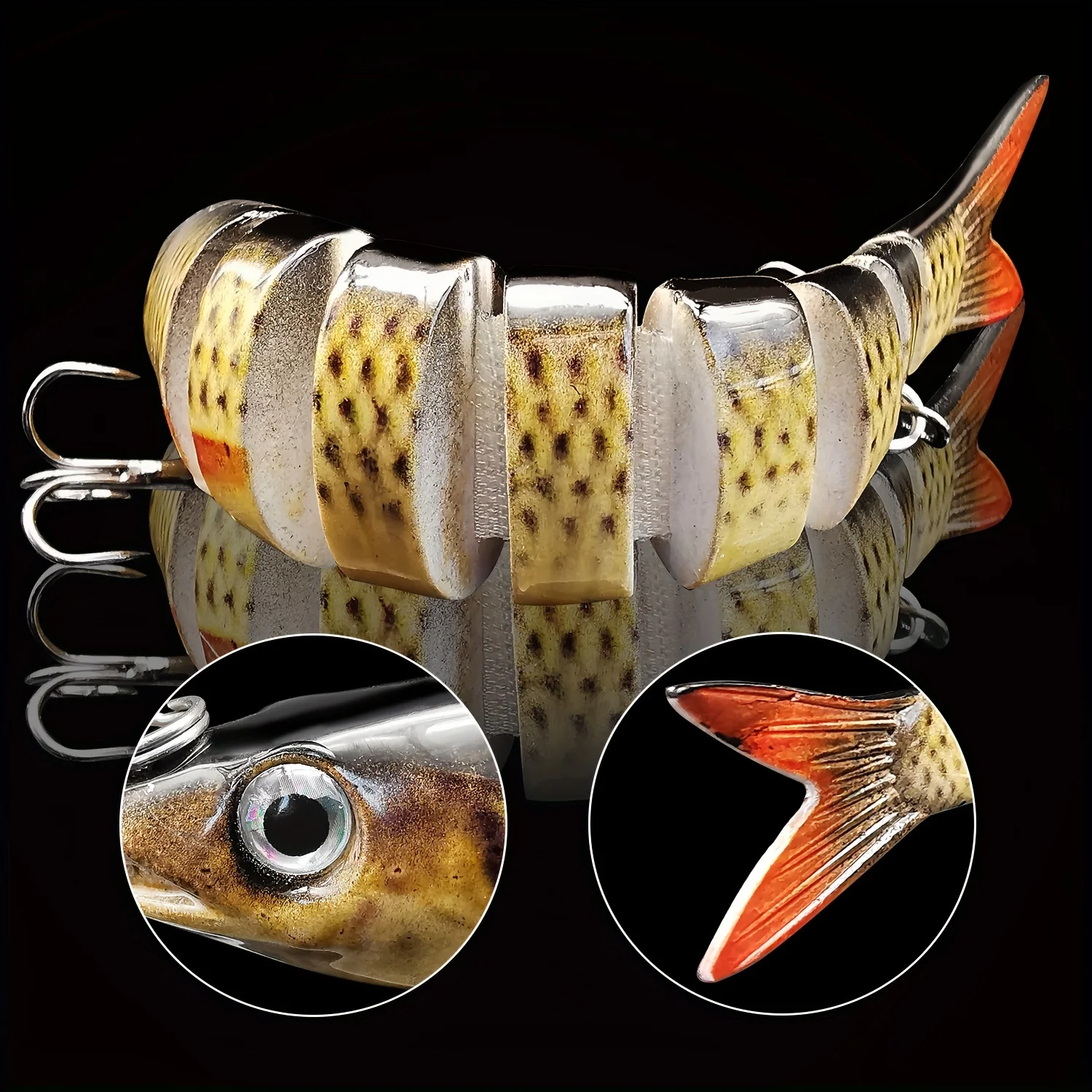 13.5cm Multi-Jointed Swimbait Crank Bait Bionic Artificial Bait for Freshwater and Saltwater Trout and Bass Fishing Fishing Hook