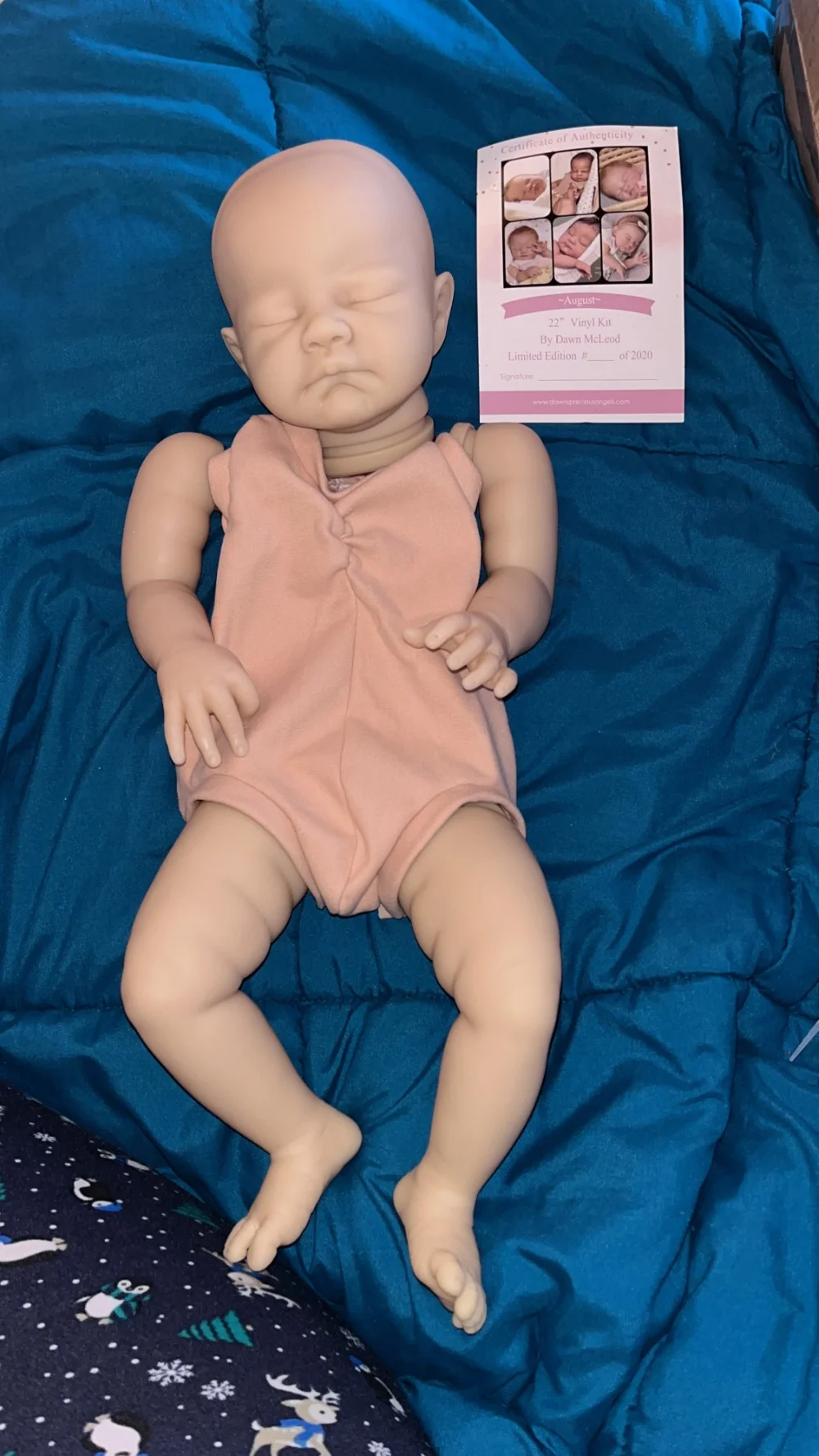 Kit Bambola Reborn Da 22 Pollici Sleeping Baby Agosto Con Coa E Panno Bodybebe Reborn Doll Mold Bebe Reborn Doll Kit