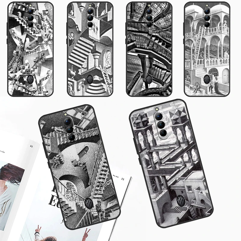 Custodia Per Scale Escher Per Zte Nubia Red Magic 9 Pro 8 8S Pro Plus Red Magic 6 7 6S 7S Pro 5G 5S 6R Cover