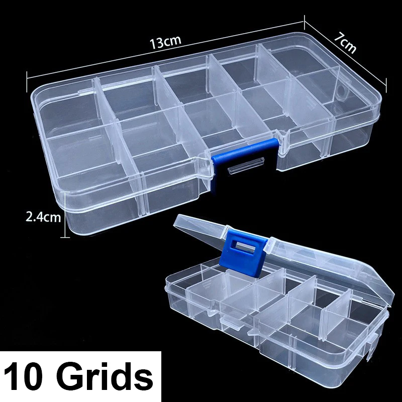 Scatola Organizer In Plastica Trasparente Con 24 Divisori Regolabili - Contenitore Per Perline, Gioielli, Cosmetici E Piccoli Oggetti - 19,5x13x3,5 Cm