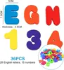 36pcs Baby Bath Toys Removable Foam Letters Numbers Shower Toys Toddler Alphabet Letters Toys Gift for Kids Educational Bathroom 6