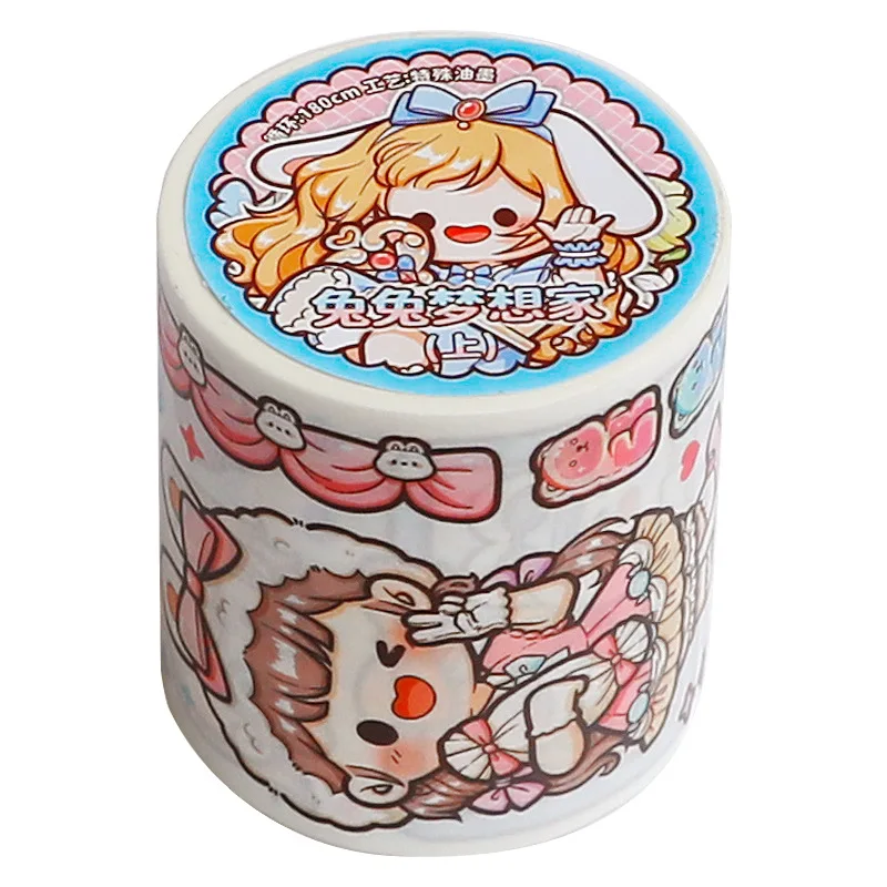 Decorative Tape 1pcs/1lot Adhesive Cartoon cute girl heart DIY Paper Japanese Stickers
