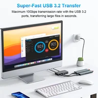 RSHTECH KVM USB C Switch with Controller 2 Computers Share 4 10Gbps USB 3.2 Gen 2 USB Switcher Selector for PC Laptop Keyboard - Image 3