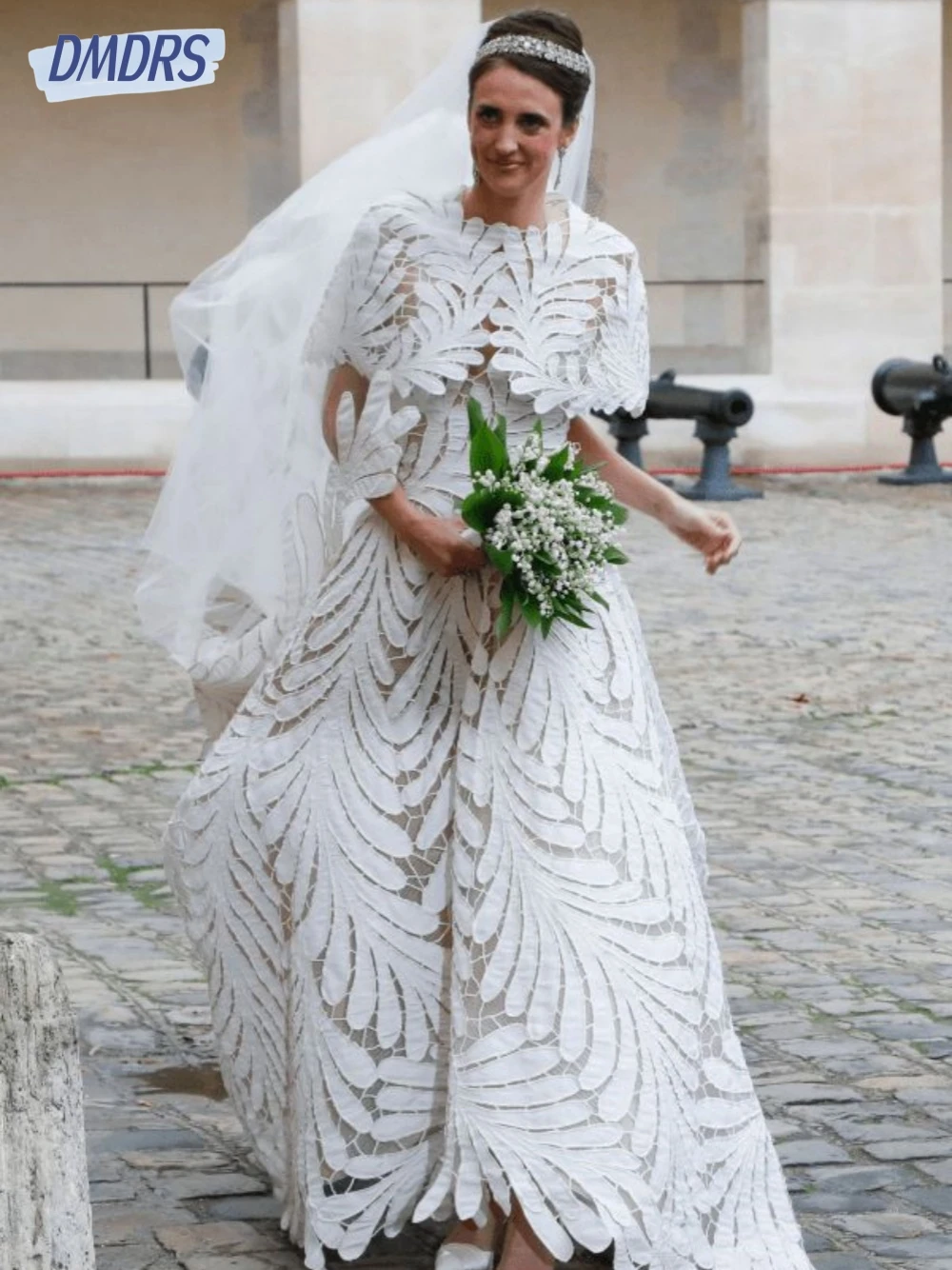 

Romantic O-neck Wedding Dresses Fairy Appliques A-line Dress For Bride Classic Floor-length Bridal Gown Vestido De Novia