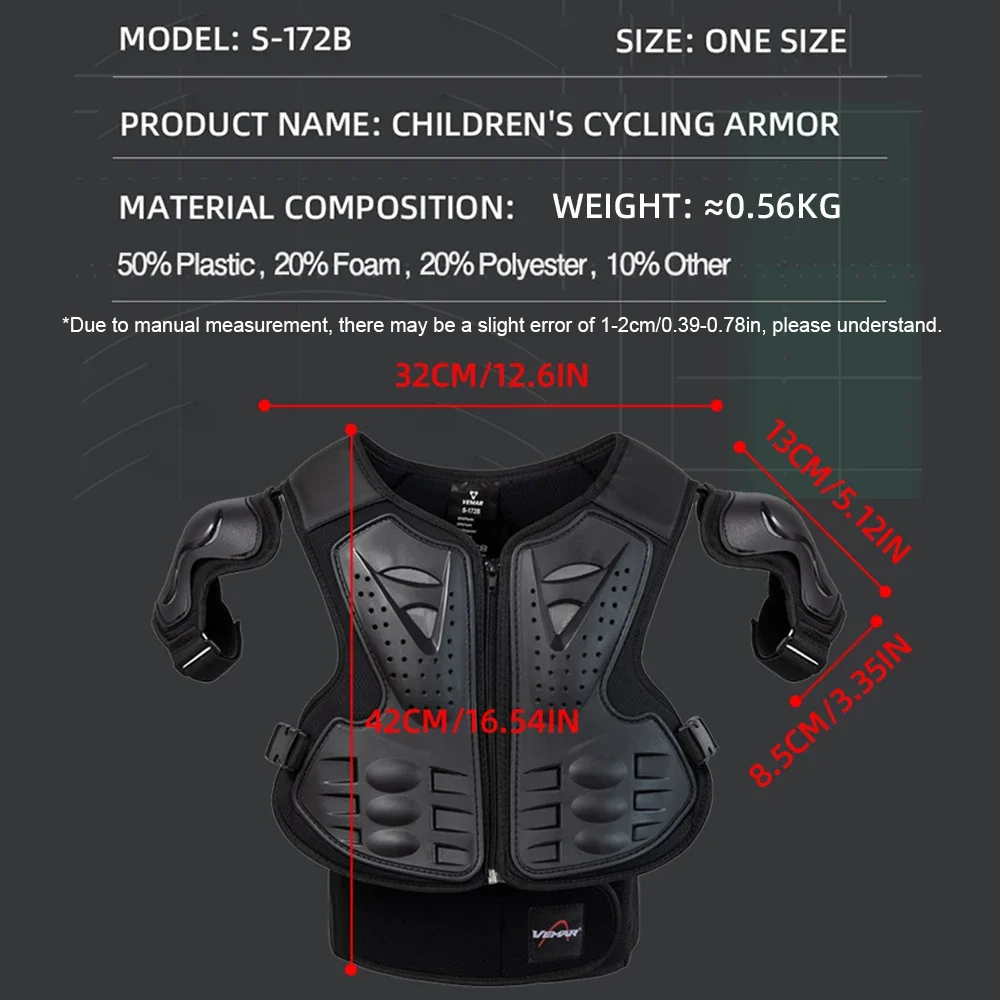 Kids Motorcycle Armor Suit Dirt Bike Chest Back Protector Motocross Children Protective Gear Skiing Skating Elbow Knee Pads Sets