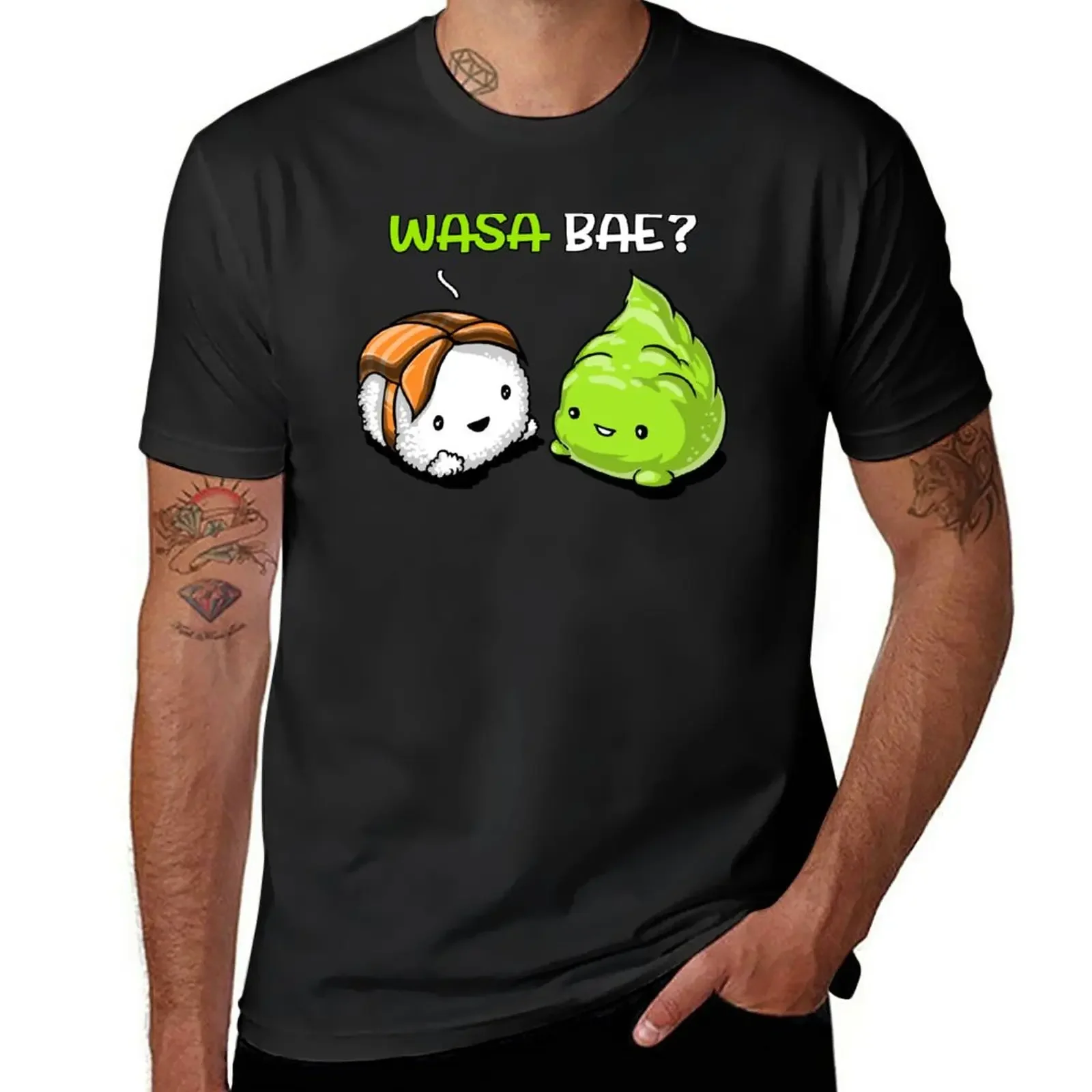 Sushi Wasabi Wasa Bae T-Shirt Customs Progetta Il Tuo Taglie Forti Magliette Estive Per Uomo Cotone
