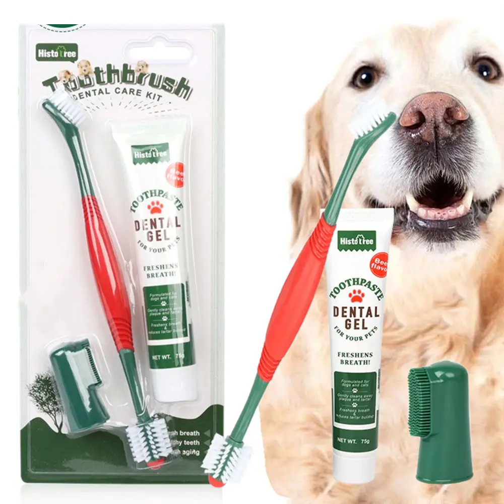 New Clean Teeth Finger Brush Cat Dog Dentifricio Set Di Spazzolini Da Denti Pet 360 Gradi Brush