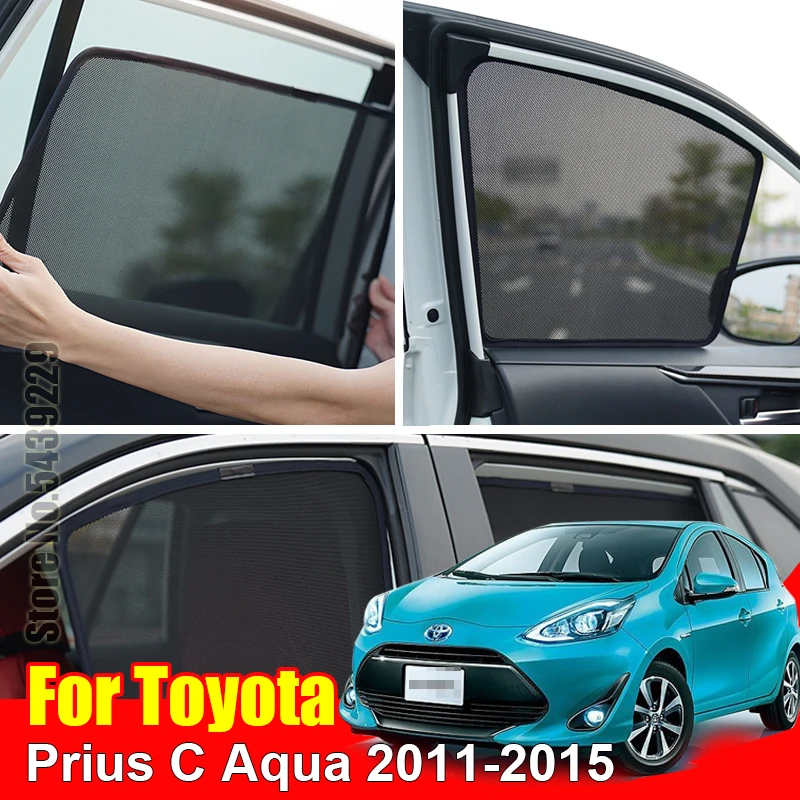 

For Toyota Prius C Aqua 2011-2015 Car Sun Visor Accessori Window Cover SunShade Curtain Mesh Shade Blind Custom Fit