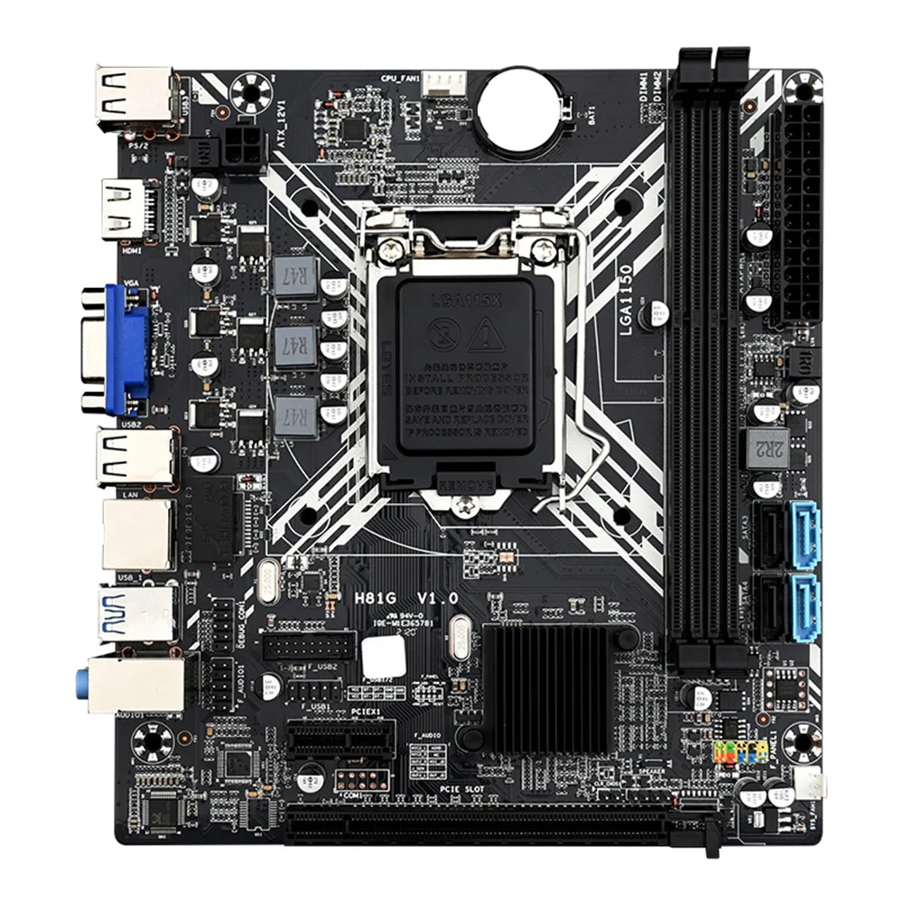 H81G Motherboard LGA 1150 M-ATX DDR3 Supports 16GB for Core Celeron/Pentium E3 V3 Processor |