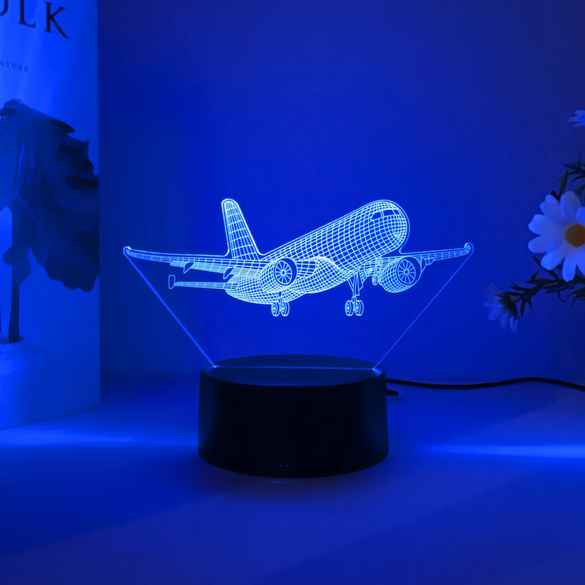 1pc 항공기 모델 3D 야간 조명, USB 인터페이스, 비행 매니아 컬렉션 선물 테이블 조명, 휴일 장식 조명.