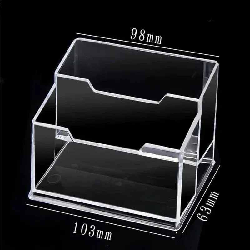 1pcs Clear Desk Shelf Box Storage Display Stand Acrylic Plastic Transparent Desktop Bussiness Card Holder Place Card Holder card holder plastic storage box desk organizer desk card holder card display stand acrylic sign holder