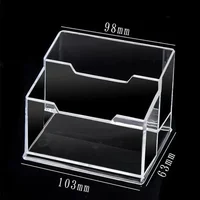 1pcs Clear Desk Shelf Box Storage Display Stand Acrylic Plastic Transparent Desktop Bussiness Card Holder Place Card Holder 2