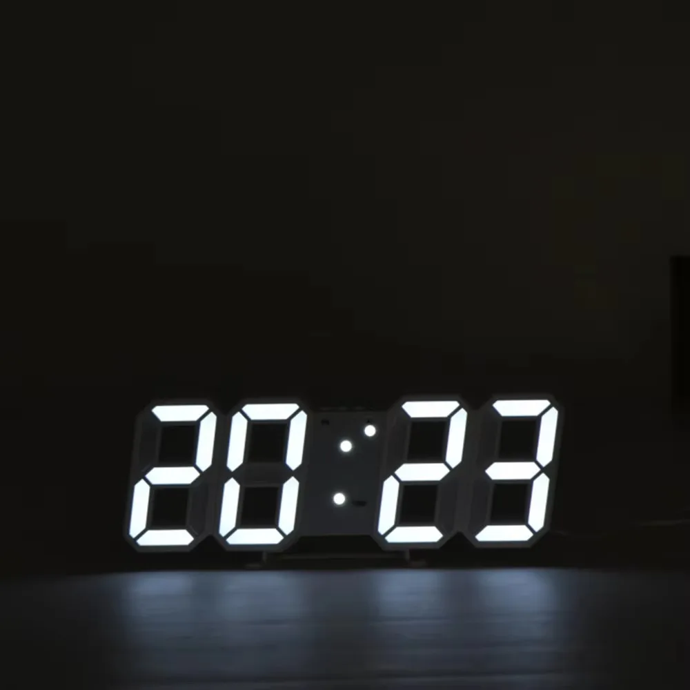 Wall Digital Alarm Clock Modern Kitchen Electronic Smart 3D USB Power Supply LED Time Date Temperature Display Desktop Bedroom