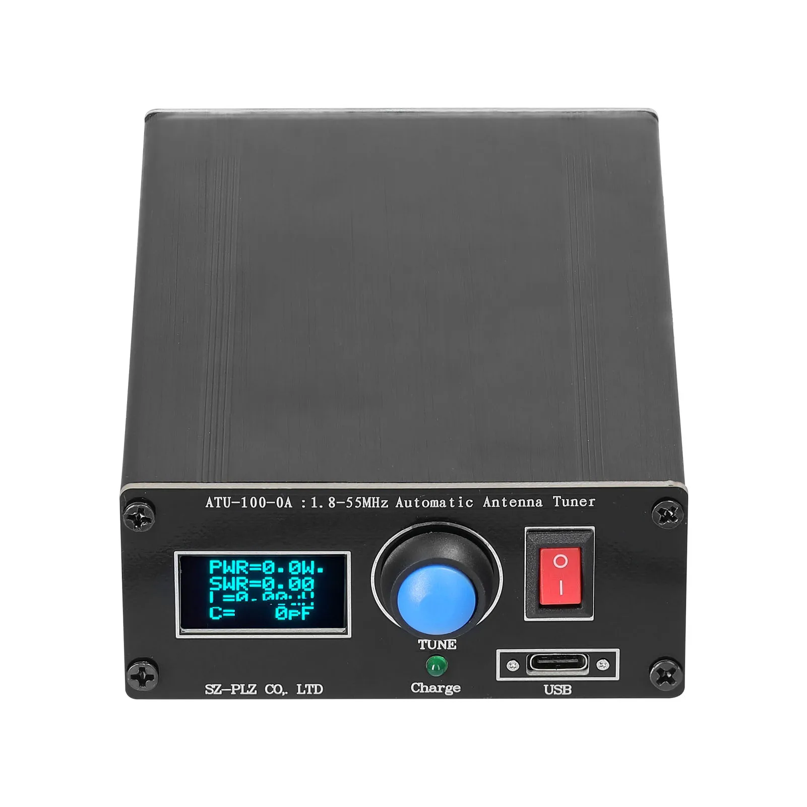 ATU-100-0A 1.8-55MHz Mini Automatic Antenna Tuner OLED Display Aluminum Alloy Outcase with1800MAh Battery ATU Antenna Tuner mini antenna tuner