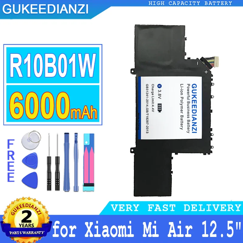 

6000mAh GUKEEDIANZI Battery R10B01W for Xiaomi Mi Air 12.5" Series Big Power Bateria