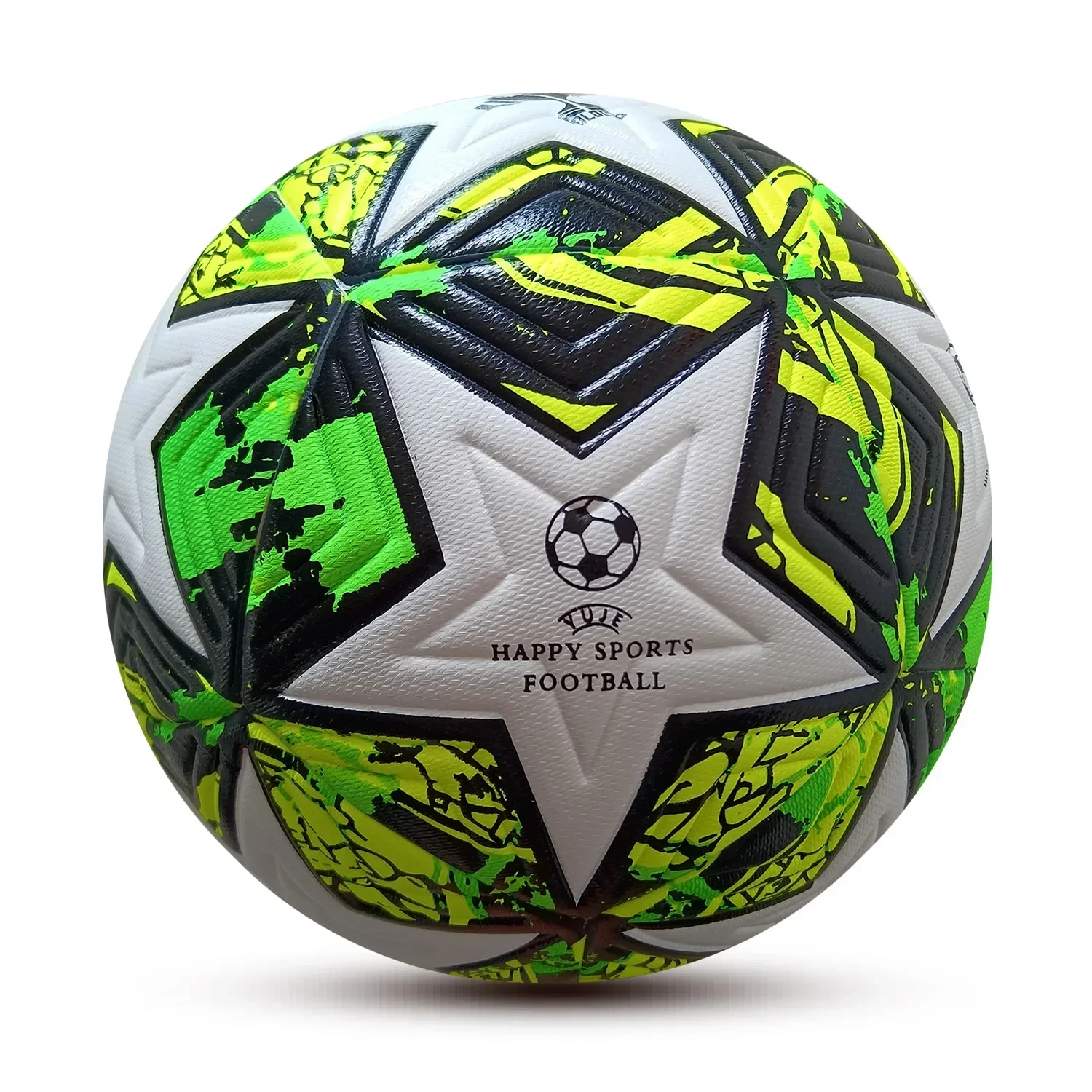 Champions League Star Series Size 5 Football PU Leather Match Outdoor Sports Ball for Adults Training Games Durable