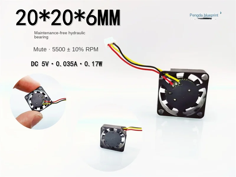 New Silent 2006 Hydraulic Bearing 2CM cm 5V 0.034A Laptop Low Rotation Thin Heat Dissipation Fan 20 * 20 * 60MM
