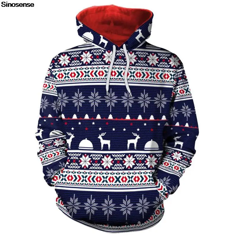 

Men Women Autumn Winter Ugly Christmas Sweater 3D Novelty Print Tacky Xmas Hoodie Sweatshirt Pullover Holiday Party Hooded Tops