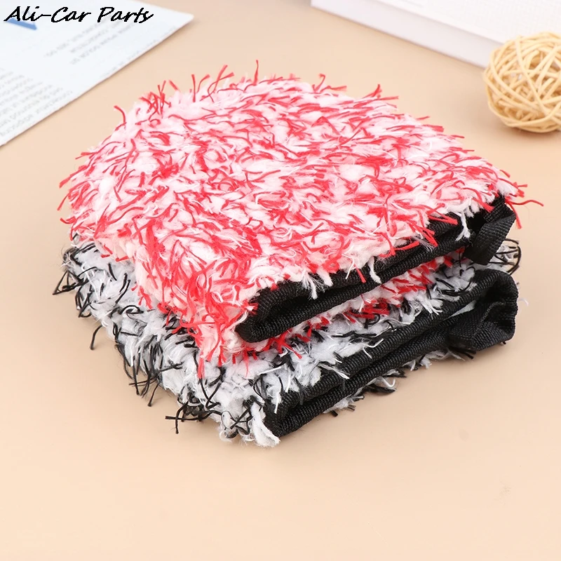 

1Pc Shag-pile Microfiber Car Wash Glove Double-Side Finger Pocket Car Wheel Wash Mitt for Car Cleaning Auto Detailing