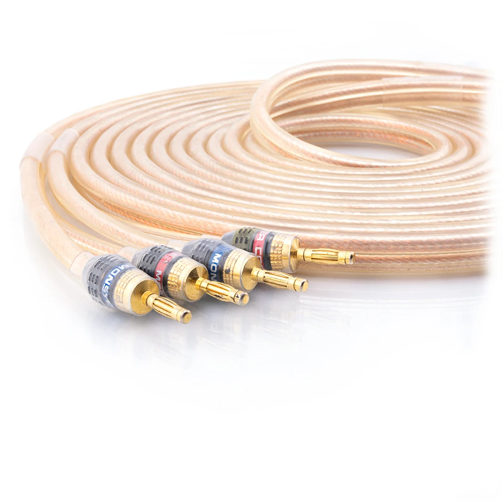 Monster Cable Oxygen-free Copper（OFC）Audio HiFi Speaker Cable HI-FI High-end Amplifier Loudspeaker Cables Banana Plug Wire Line
