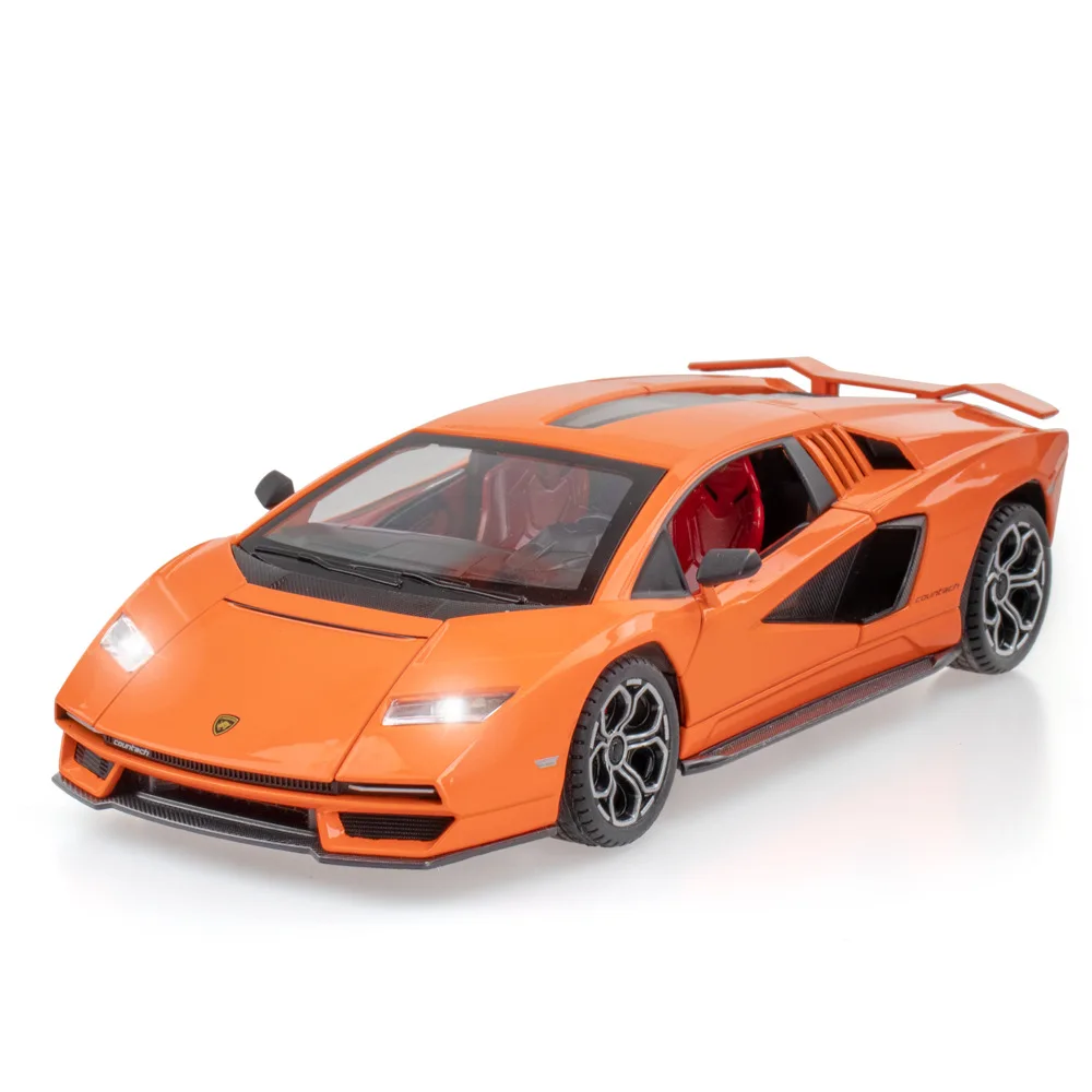 

1:24 Diecast Toy Vehicle Simulation Lamborghinis Countach LPI800-4 Alloy Car Sound And Light Metal Pull Back Cars Kids Boys Gift