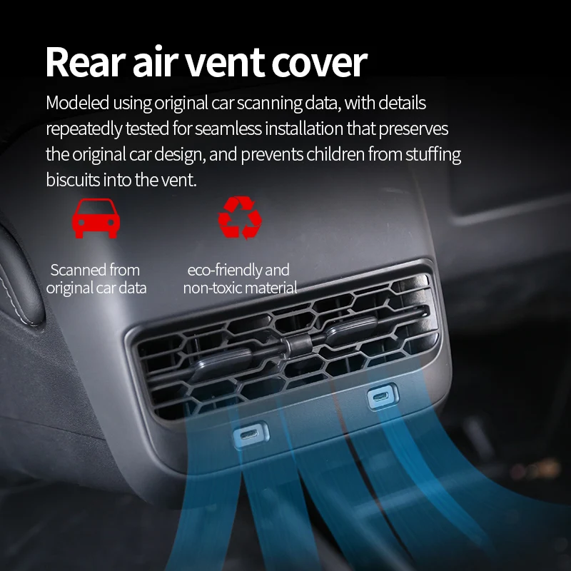 The rear seat air conditioning ventilation hood of the 17-23 Tesla Model 3 Y  prevents foreign objects from entering - AliExpress