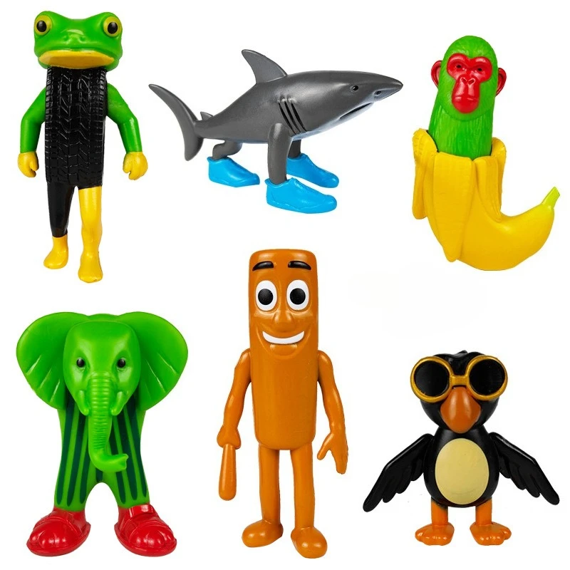 6Pcs/Set Tralalero Brainrot Tung Sahur Figure Toy Tralalero