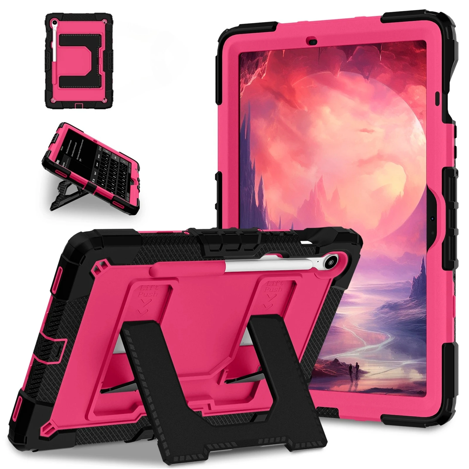 Rugged Samsung Tablet Case with Handle Stand and Pen Slot - Shockproof Design