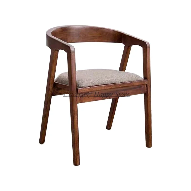 

Design Handle Dining Chairs Wood Vintage Floor Protector Comfortable Dining Chairs Single Floor Dine Sillas Indoor Furniture