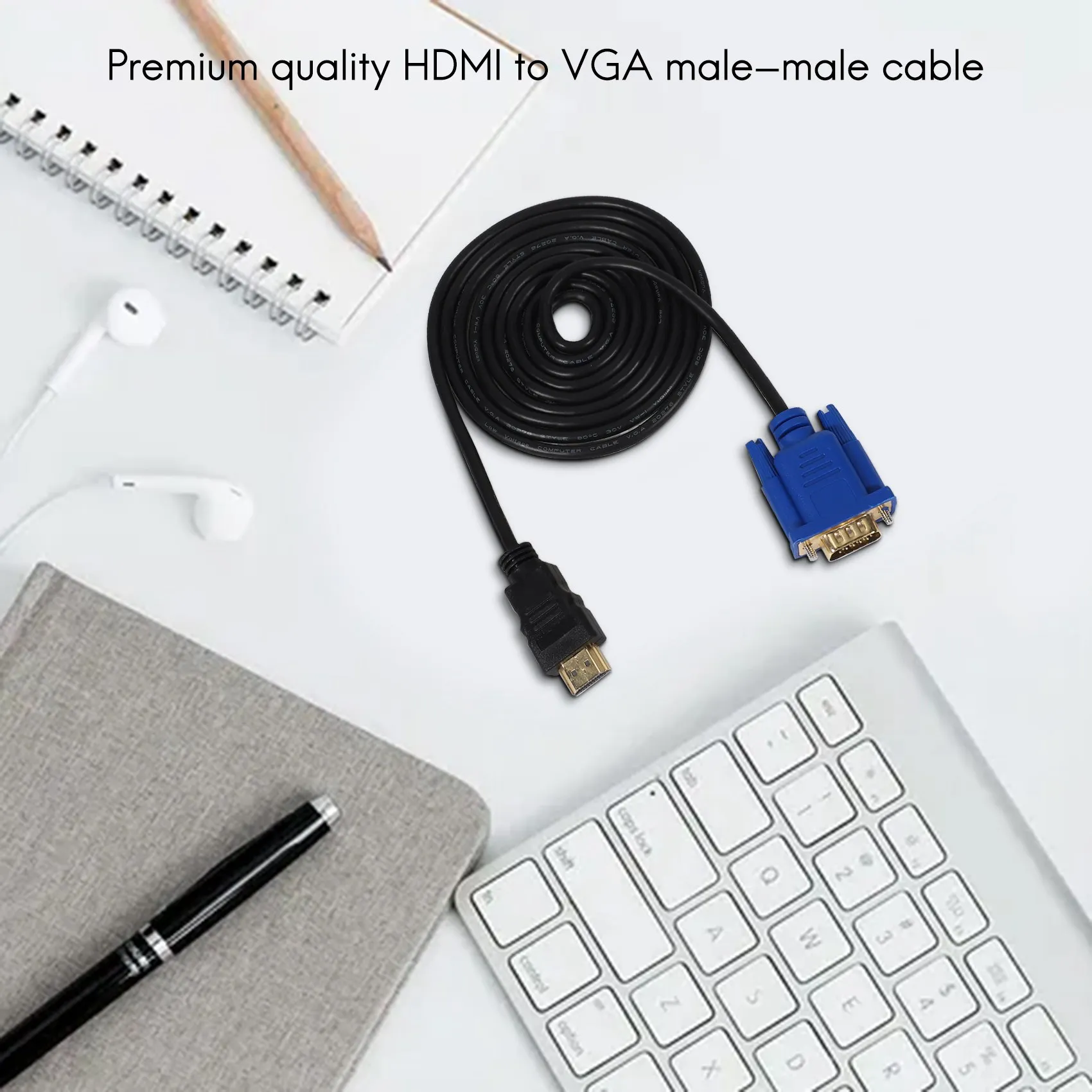 HDTV HDMI 골드 수-VGA HD-15 수, 15 핀 어댑터 케이블, 6FT, 1.8M, 1080P
