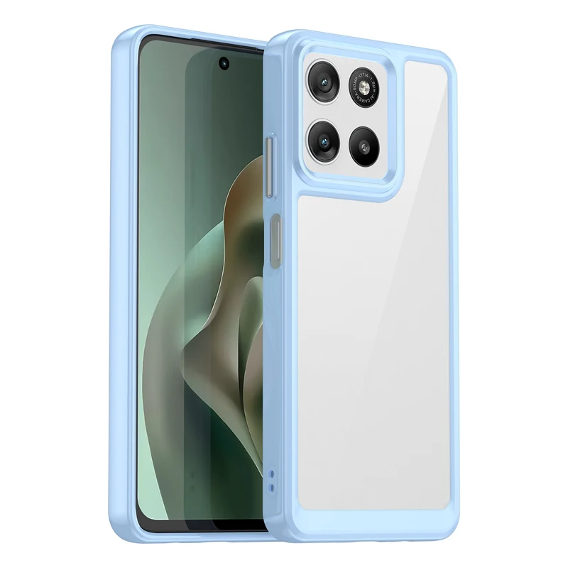 Clear Hard PC + Soft TPU Bumper Transparent Back Phone Case Cover