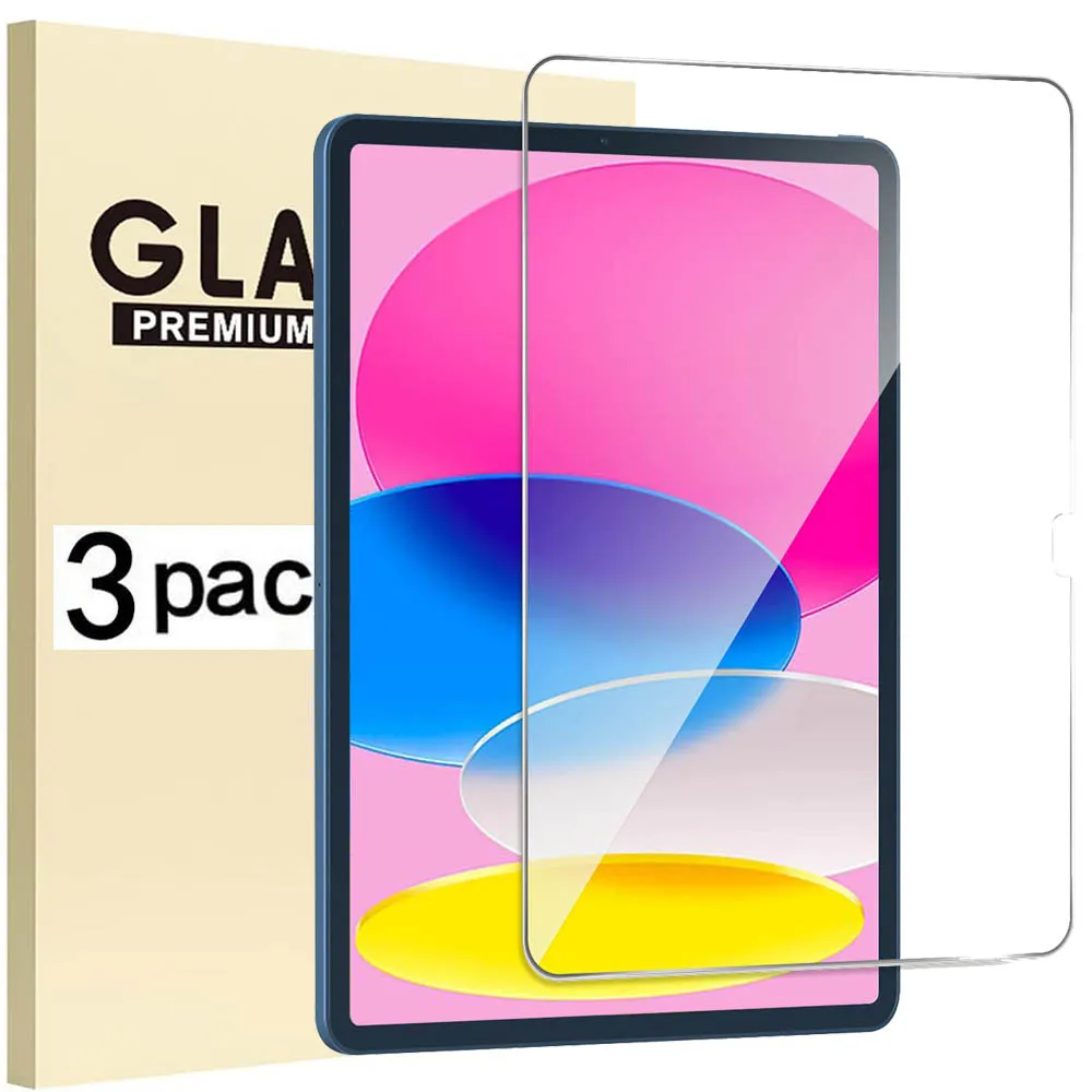 

( 3 Packs ) Tempered Glass For Apple iPad 10 10.9 2022 10th Generation A2696 A2757 A2777 Anti-Scratch Screen Protector Film