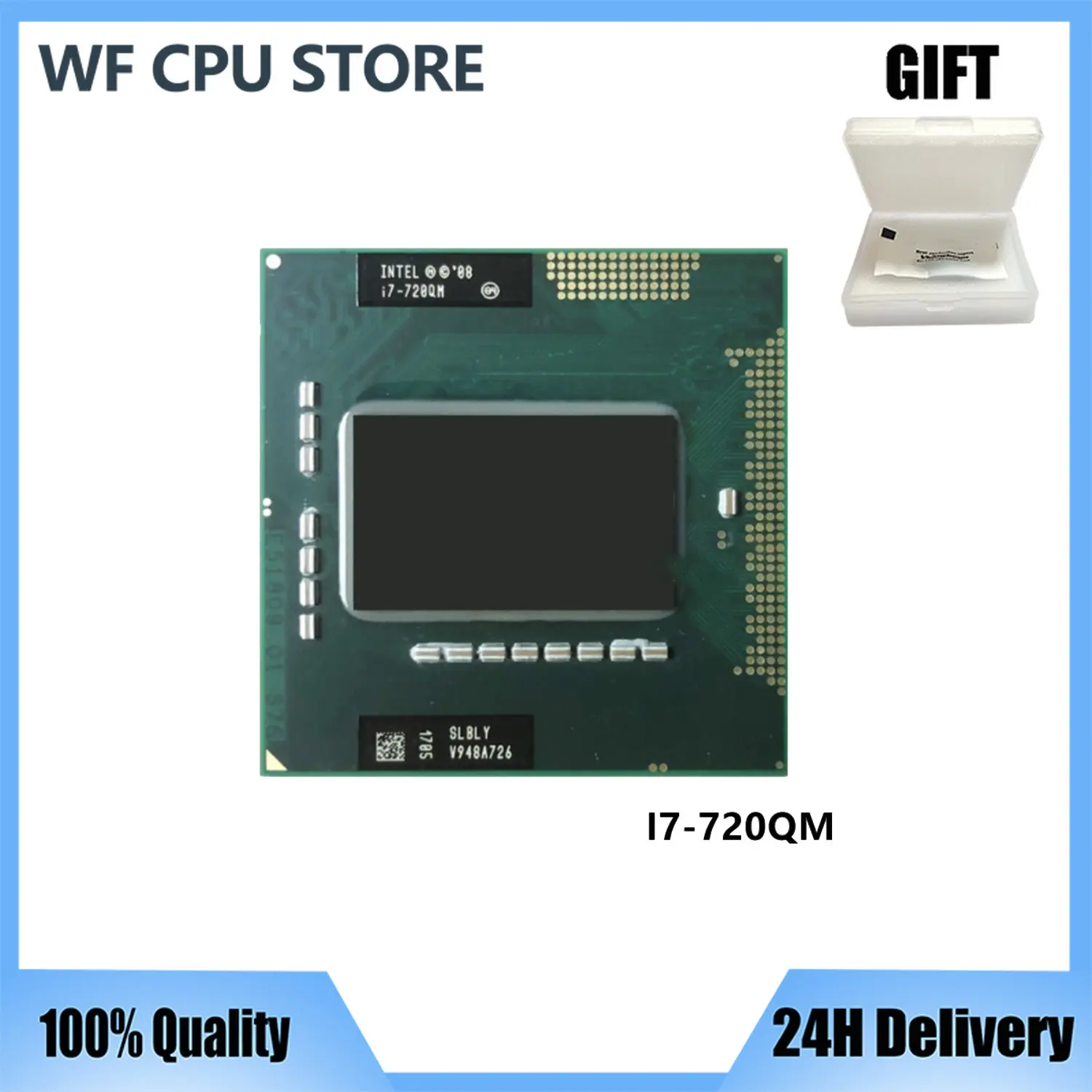 

Intel Core i7-720QM i7 720QM SLBLY 1.6 GHz Quad-Core Eight-Thread CPU Processor 6W 45W Socket G1 / rPGA988A